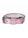 collier chien en cuir rose métallisé dakota martin sellier