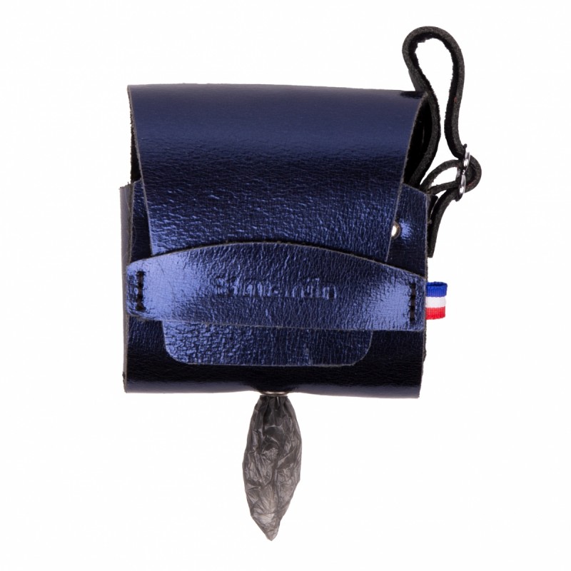sac en cuir bleu nuit métallisé poopidoo dakota martin sellier