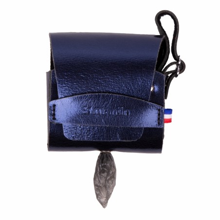 sac en cuir bleu nuit métallisé poopidoo dakota martin sellier