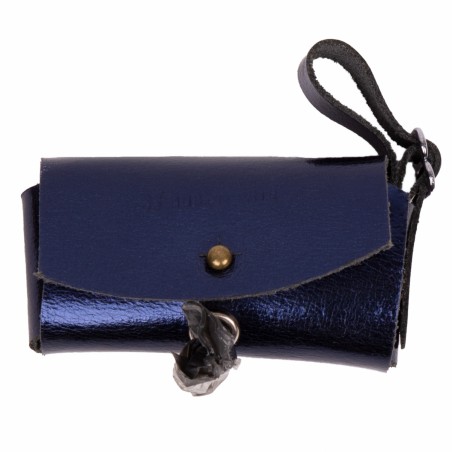 sac cuir bleu nuit métallisée Poopi dakota martin sellier