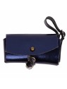 sac cuir bleu nuit métallisée Poopi dakota martin sellier