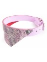 collier pour chien en cuir rose avec bandana malibu martin sellier