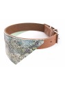 collier pour chien en cuir vert cognac avec bandana malibu martin sellier