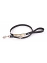 laisse pour chien en cuir noire avec bandana Malibu martin sellier