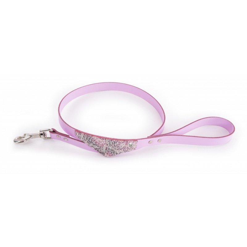 laisse pour chien en cuir rose avec bandana malibu martin sellier