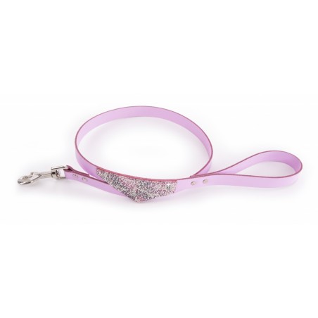 laisse pour chien en cuir rose avec bandana malibu martin sellier