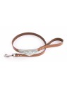 laisse pour chien en cuir cognac avec bandana malibu martin sellier