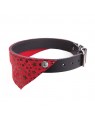 collier pour chien en cuir rouge noir avec bandana miami martin sellier
