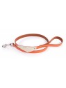 laisse chien en cuir dorée orange avec bandana miami martin sellier