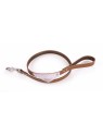 laisse rose cognac en cuir Miami pour chien MARTIN SELLIER