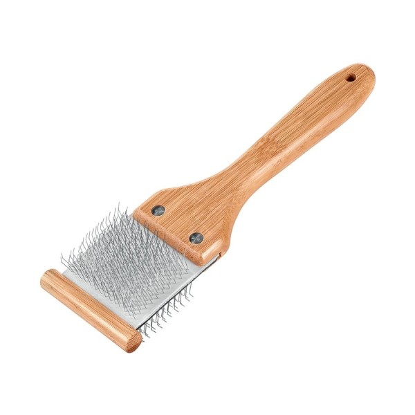 carde double pour chien et chat à tête flexible  Artero côté gris pointes fines