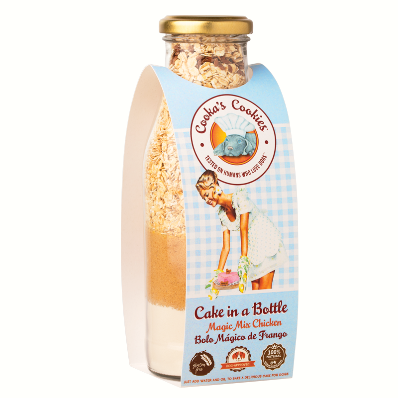 préparation gâteau en bouteille au poulet pour chien cooka's cookies