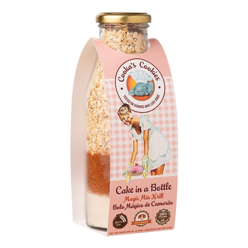 préparation gâteau en bouteille aux crevettes pour chien cooka's cookies