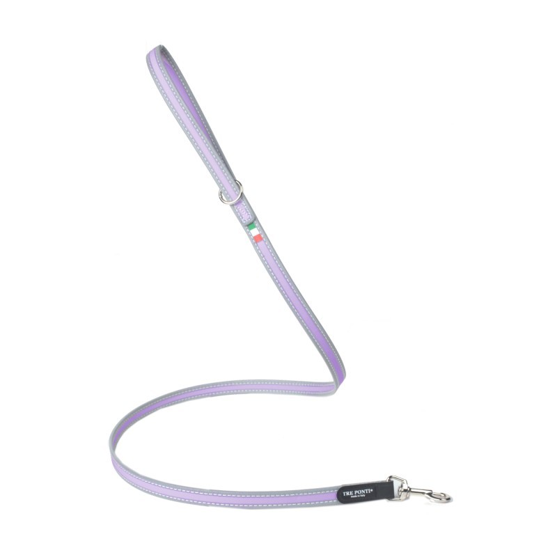 laisse pour chien mauve pastel réfléchissante facile tre ponti