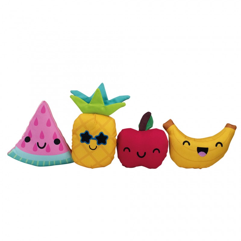 lot de 4 peluches flottantes fun fruits pour chien Doogy