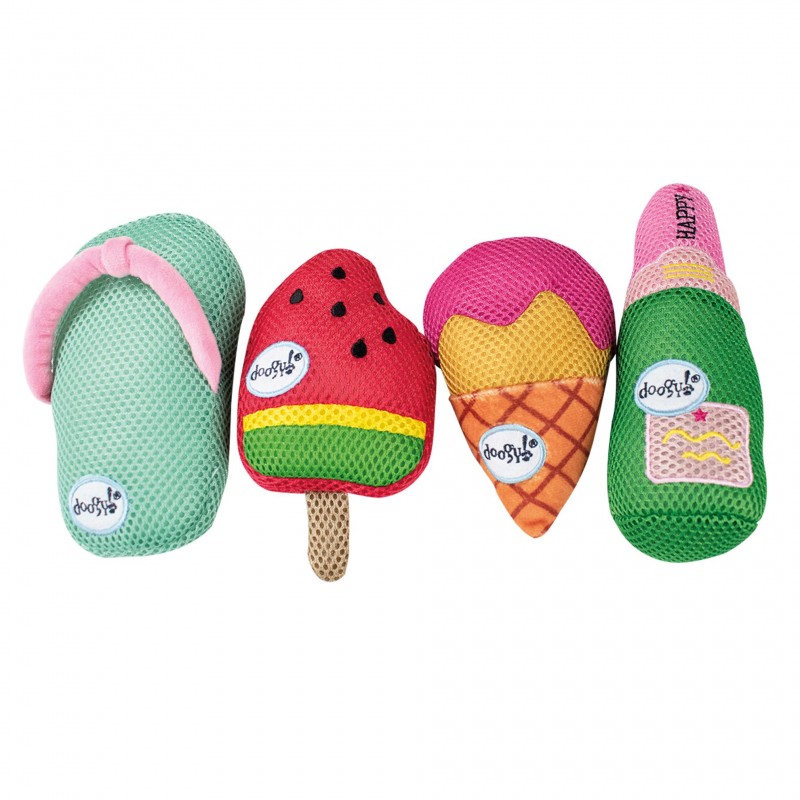 Lot de 4 jouets rafraîchissante pour chien  summer party doogy