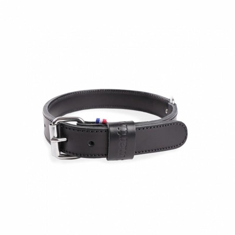 collier pour chien en cuir noir collection 107 martin sellier