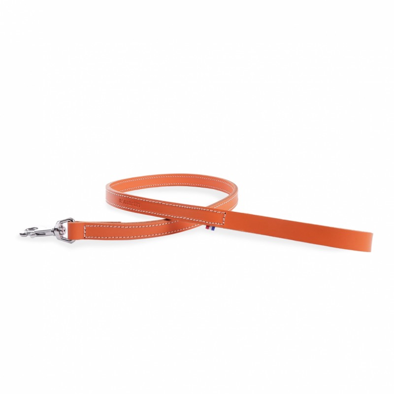 laisse pour hcien en cuir orange collection 107 martin sellier