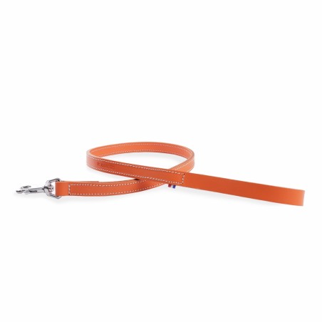 laisse orange en cuir collection 107 pour chien martin sellier