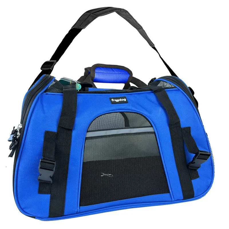 sac de transport bandoulière fly bleu pour chien freedog