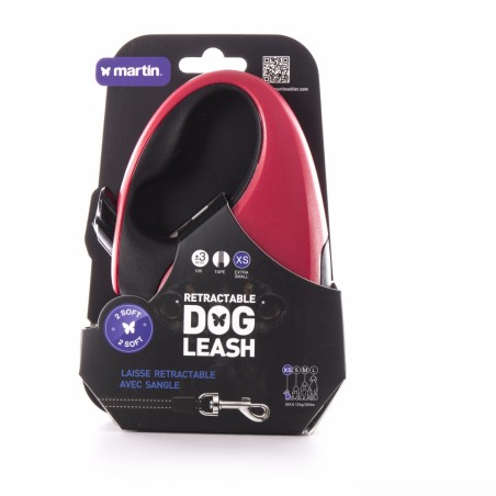 laisse pour chien enrouleur sangle rouge collection 2 soft martin sellier
