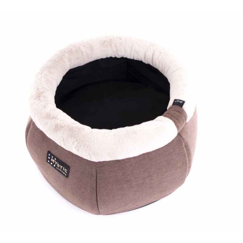 corbeille haute ronde beige collection mystic dream pour chien et chat martin sellier