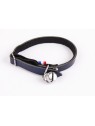 collier pour chat en cuir bleu nuit métallisé dakota martin sellier