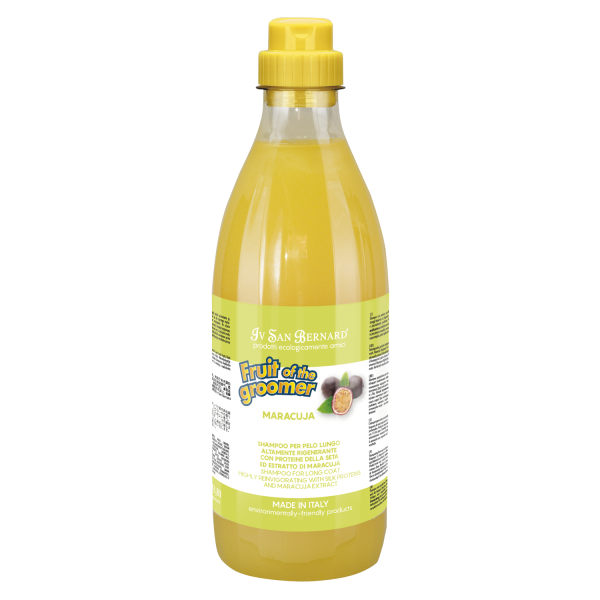 shampooing pour chien poils longs maracuja passion fruit of groomer Iv San Bernard 1L