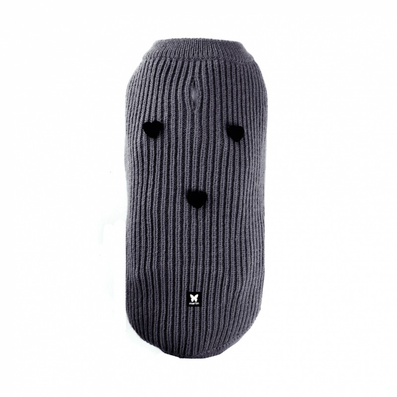 Pull pour chien gris coeur martin sellier