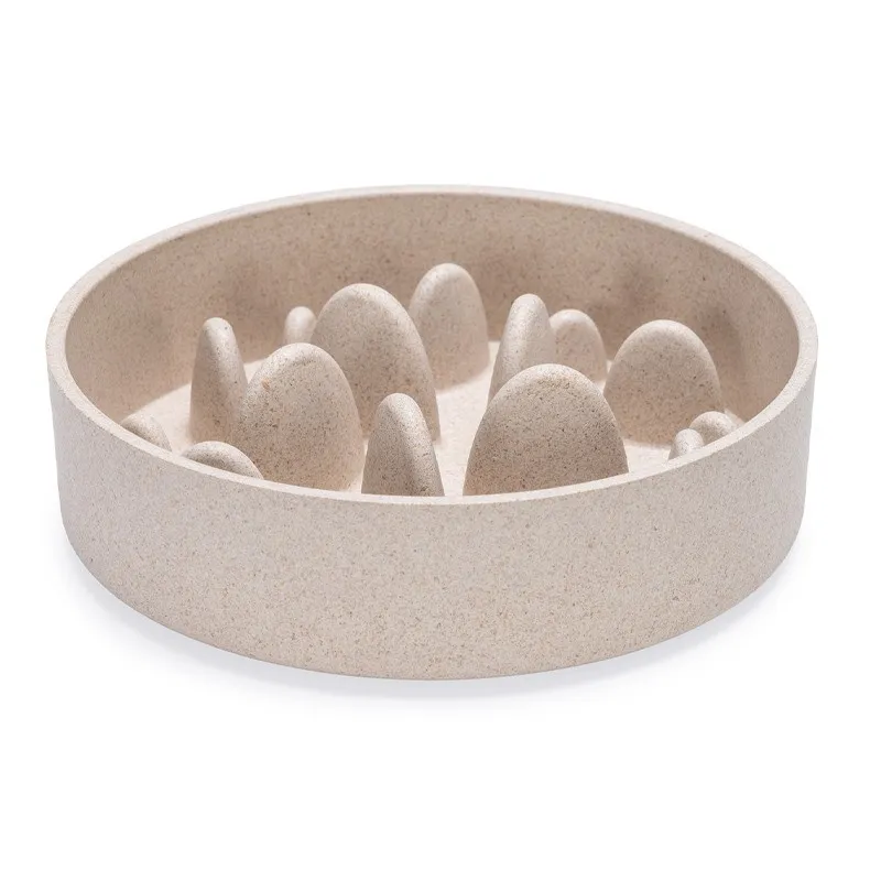 gamelle anti glouton bambou beige pour chien designed by lotte