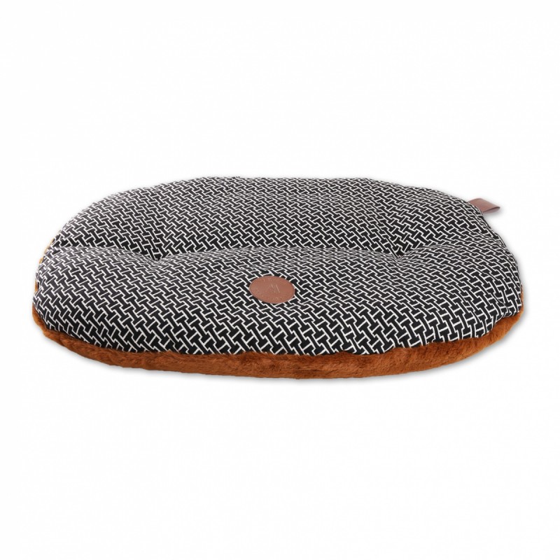 coussin ovale marron collection montaigne pour chien et chat martin sellier