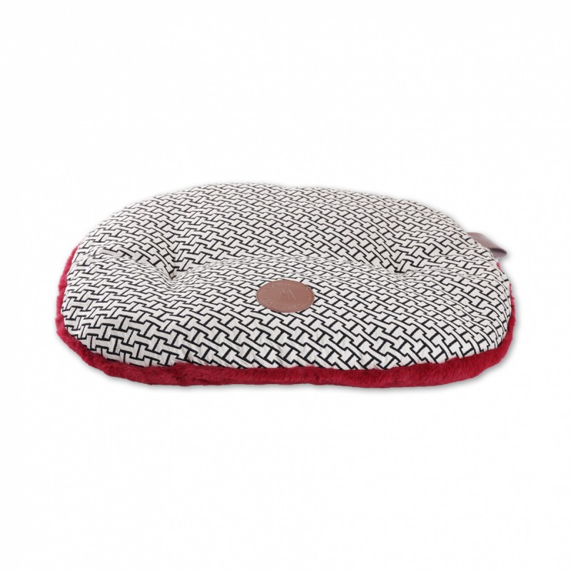 coussin ovale rouge collection avenue montaigne pour chien et chat martin sellier