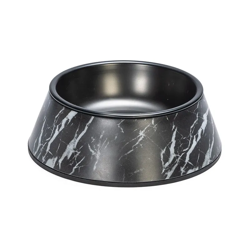 gamelle chien noire motif marbre designed by lotte