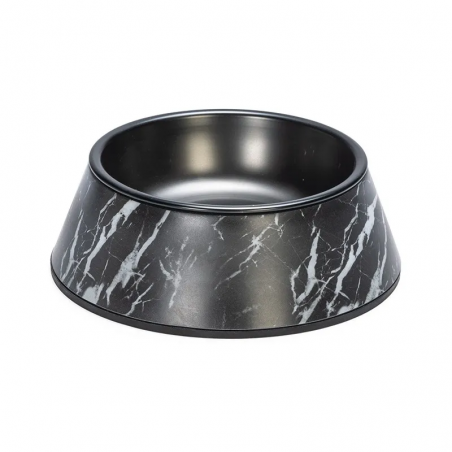 gamelle chien noire motif marbre designed by lotte