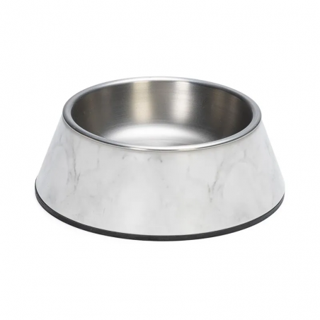 gamelle chien  blanche motif marbre designed by lotte