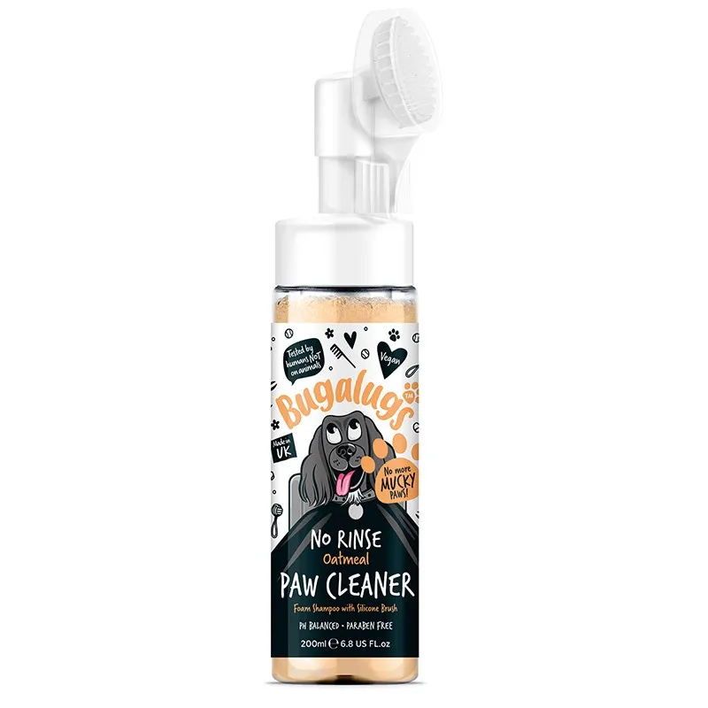 nettoyant pattes no rinse paw cleaner oatmeal pour chien bugalugs