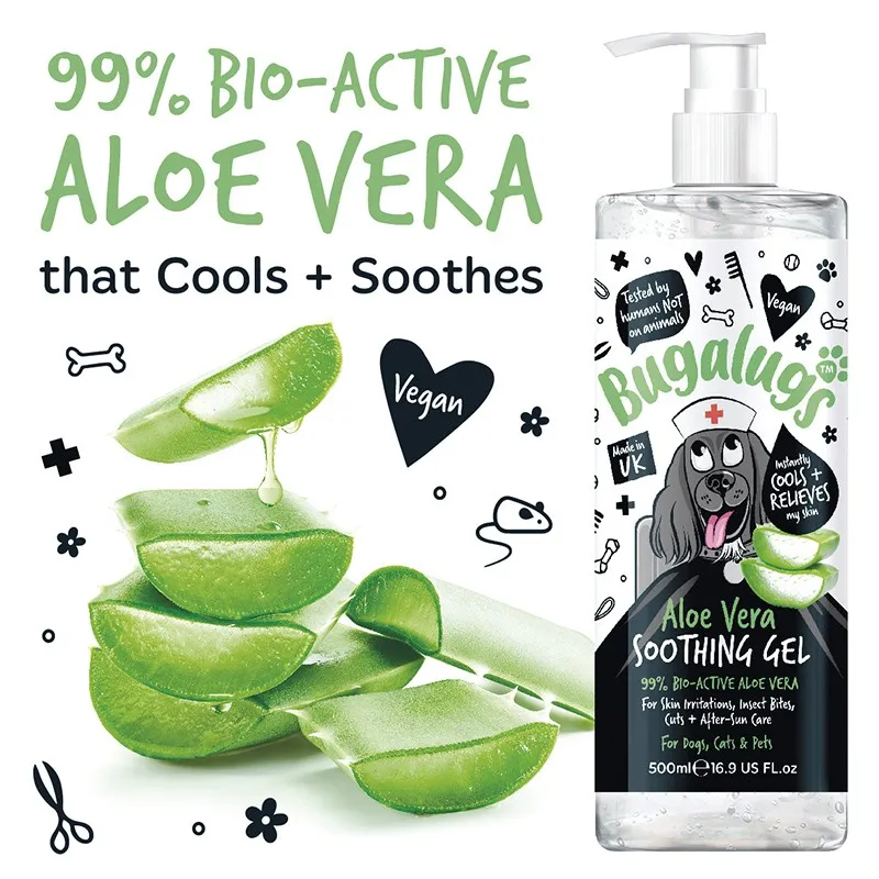 gel apaisant pour chien aloe vera bugalugs vegan