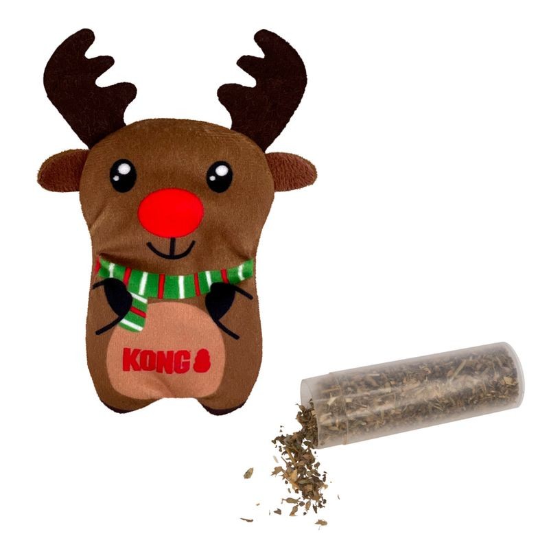 jouet holiday refillables reindeer pour chat kong