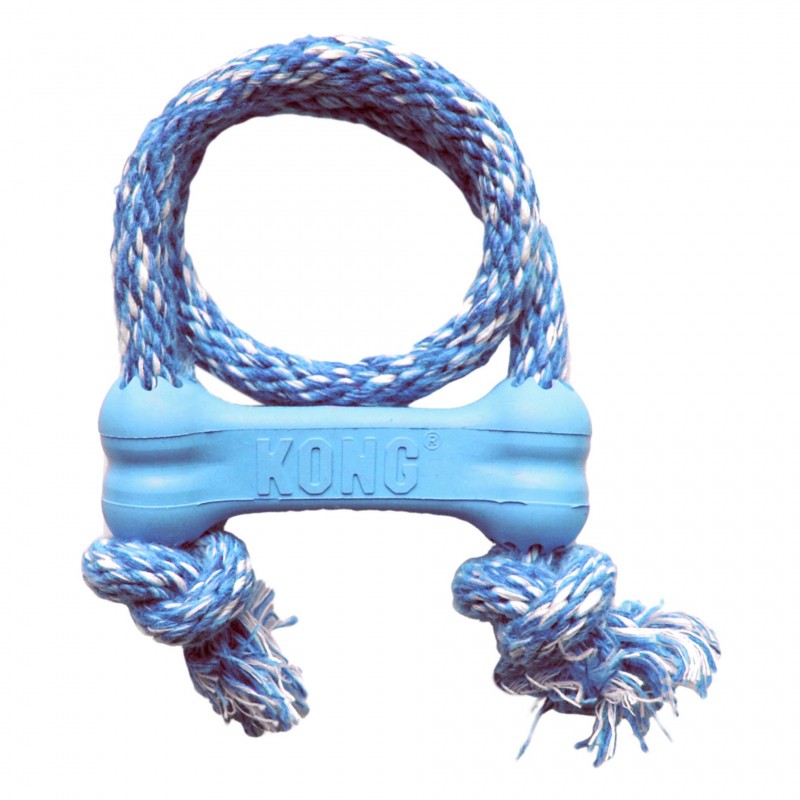 jouet pour chiot Goody bone avec corde kong coloris aléatoire