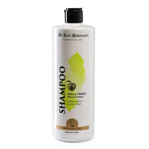 Shampooing pour chien et chat à poils longs pomme verte iv san bernard 500 ml