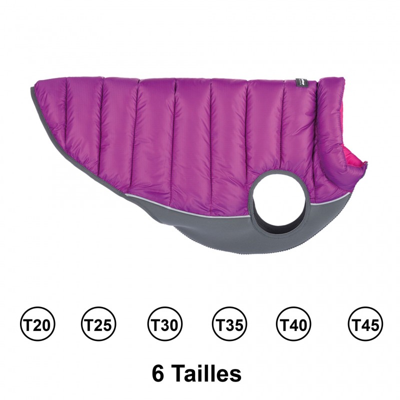 doudoune pour chien réversible violet rose red dingo