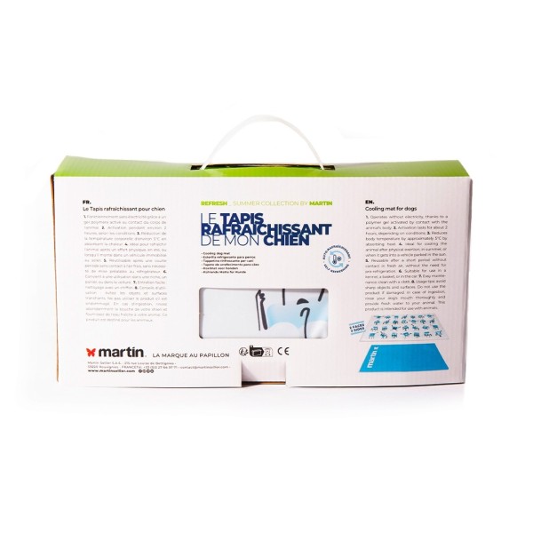 Tapis rafraîchissant pour chien MARTIN SELLIER dans emballage de dos