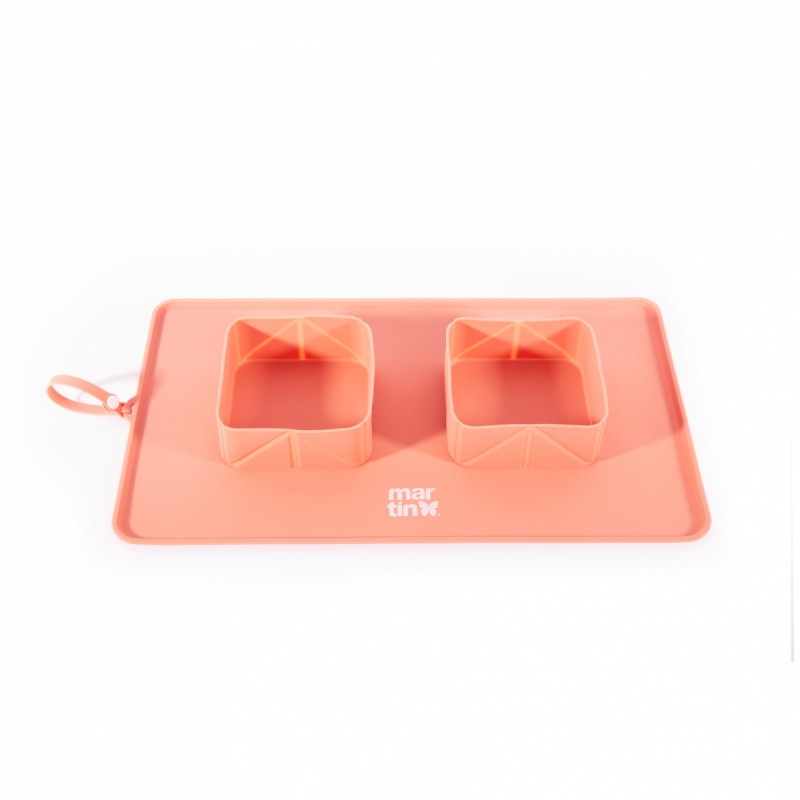 gamelle double pliable silicone rose pour chien et chat martin sellier