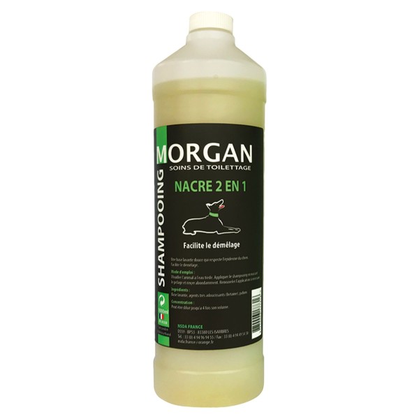 shampooing pour chien nacre 2 en 1 morgan 1L