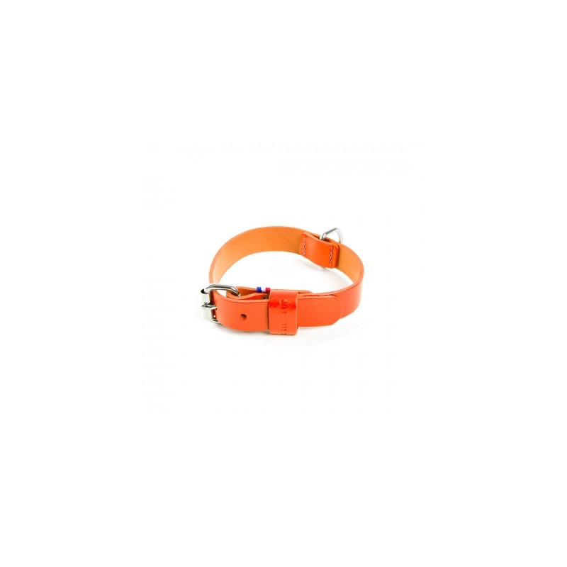 collier pour chien en cuir orange collection 499 martin sellier