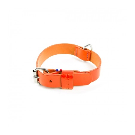 collier pour chien en cuir orange collection 499 martin sellier