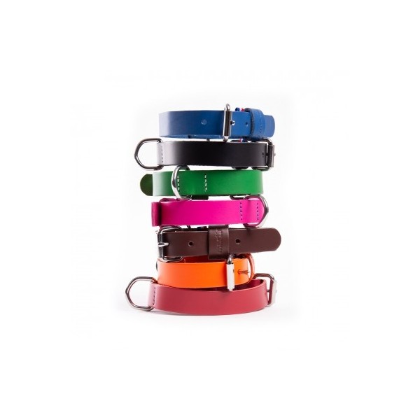 Pile de colliers pour chien en cuir collection 499 MARTIN SELLIER dans tous les coloris