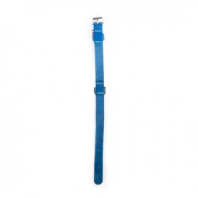 Collier pour chien en cuir bleu collection 499 MARTIN SELLIER avec bouclerie en acier nickelé