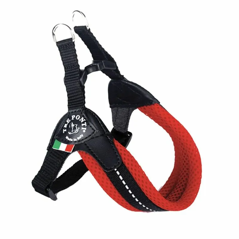 harnais chien rouge réglable confort tre ponti