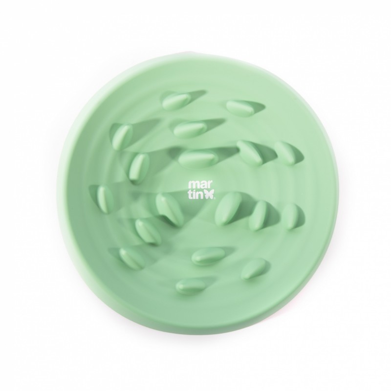 gamelle pour chien anti glouton silicone verte martin sellier
